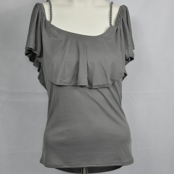 Gray Off-Shoulder with Strap - Picture 1 of 4